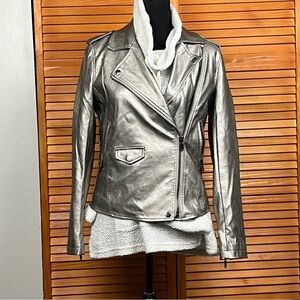Bagatelle Metallic Faux Leather Jacket